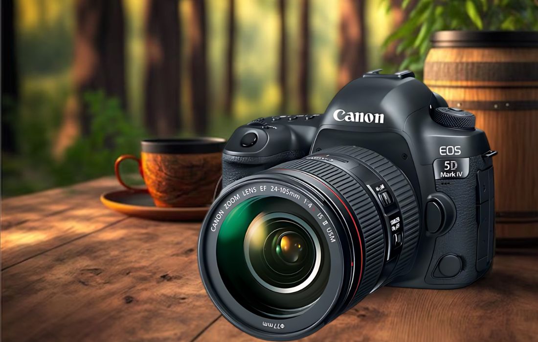 The Canon EOS 5D Mark IV camera is fronted by table the Best Cameras for Photography 